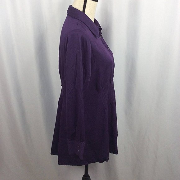 Soft Surroundings Allegretti Tunic Top Womens Size Small Long Sleeve Button Down - Picture 3 of 11